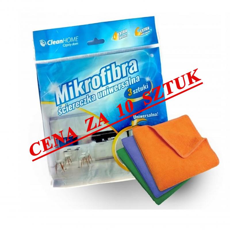 Ścierki mikrofibra (mikrofaza) CleanHOME 30x30cm kpl.3szt. (10 sztuk)